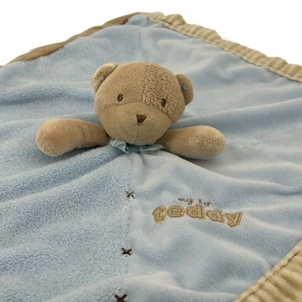 Carters Rattle Bear Lovey Security Blanket My First Teddy Satin Back